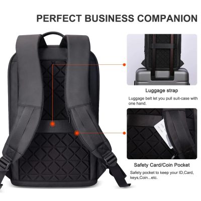 8228：HEROIC KNIGHT 15.6" Laptop Backpack for Men with USB Charger, Lightweight Durable Bag for Business Travel-Black